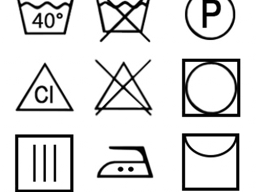 Legenda symbolov na údržbu textílií