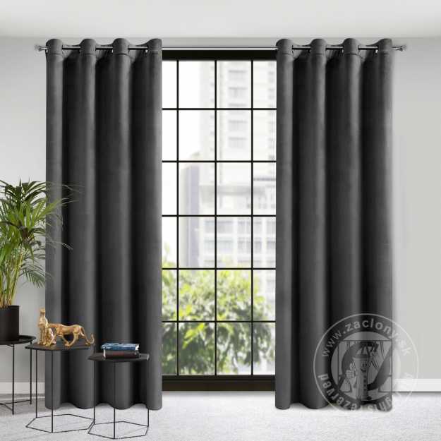 Záves ROSA na krúžkoch čierny 140x250cm