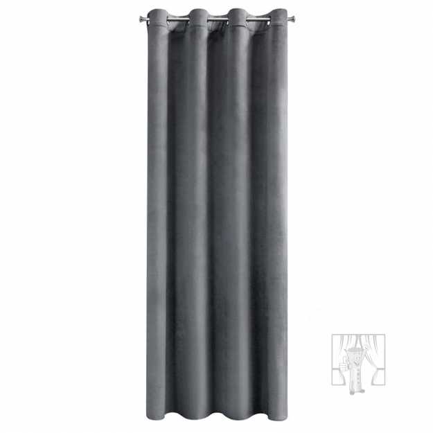 Záves ROSA na krúžkoch grafitový 140x250cm