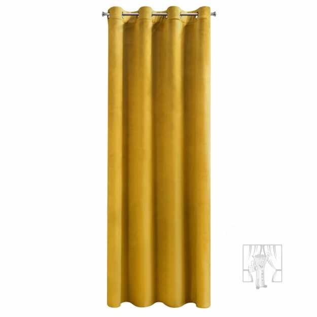Záves ROSA na krúžkoch horčicový 140x250cm