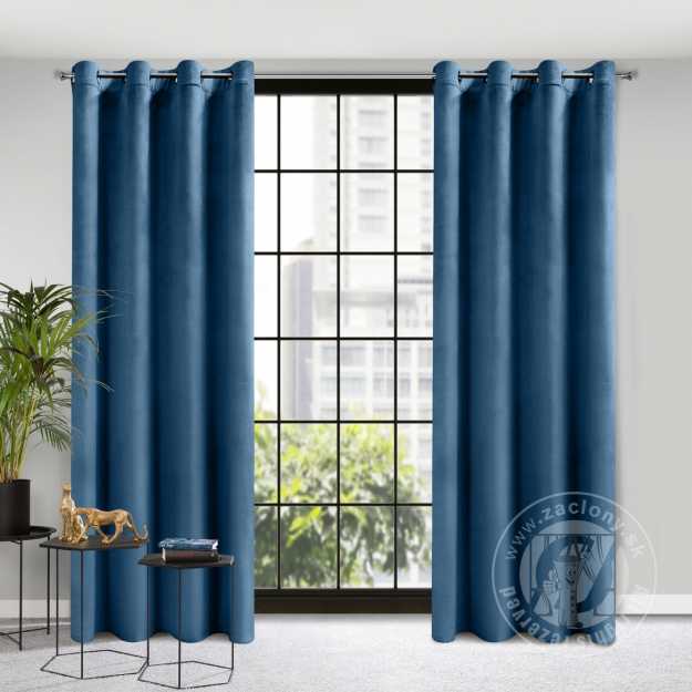 Záves ROSA na krúžkoch modrý 140x250cm