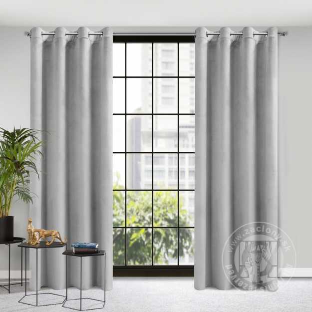 Záves ROSA na krúžkoch strieborný 140x250cm