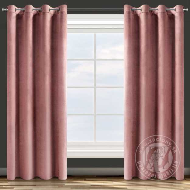 Záves ROSA na krúžkoch tmavoružový 140x250cm