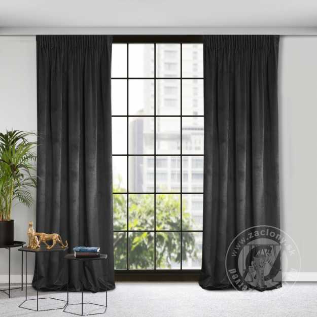Záves ROSA na páske čierny 140x270cm