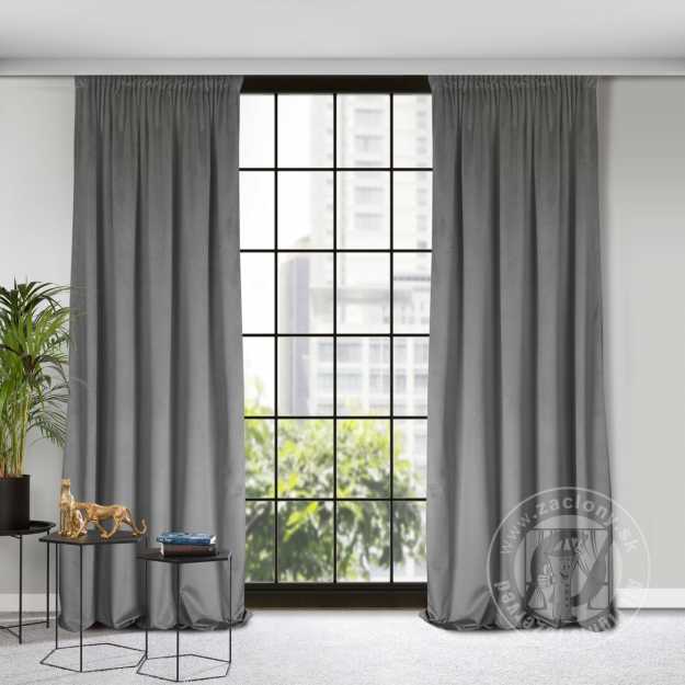 Záves ROSA na páske tmavosivý 140x300cm