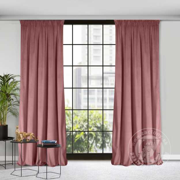 Záves ROSA na páske tmavoružový 140x270cm