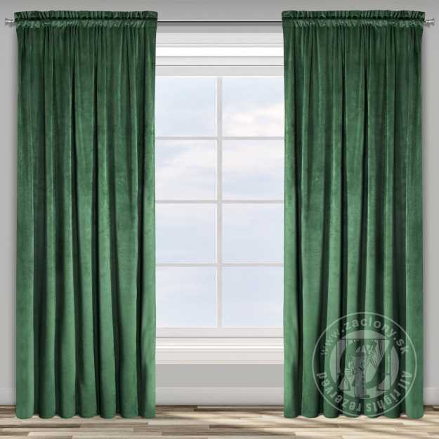 Záves ROSA na páske tmavozelený 140x270cm