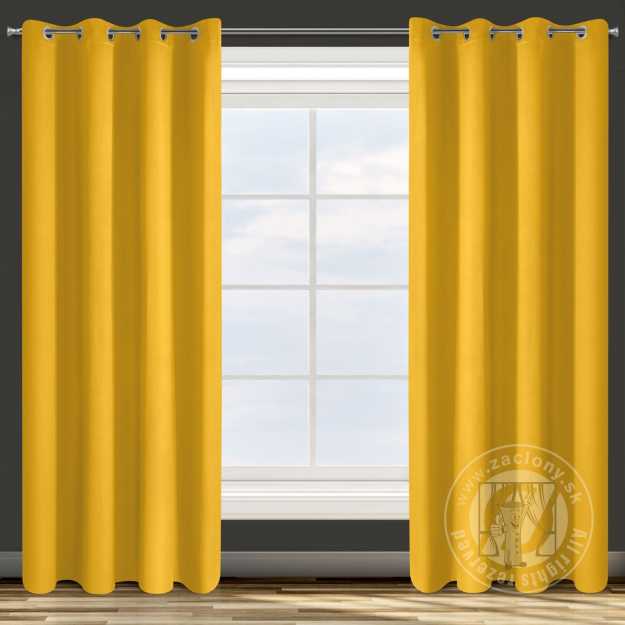 Záves PARISA na krúžkoch horčicový 135x250cm