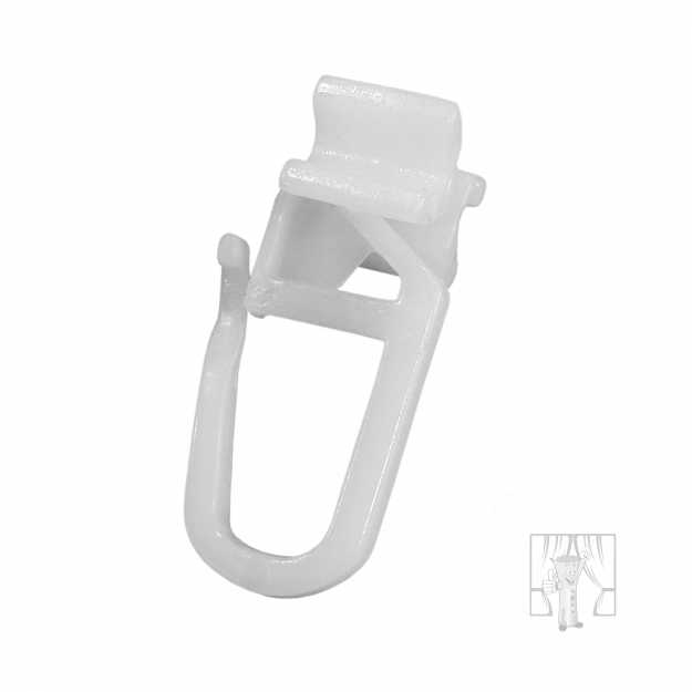 Bežec LUX s háčikom - biela hliníková koľajnica