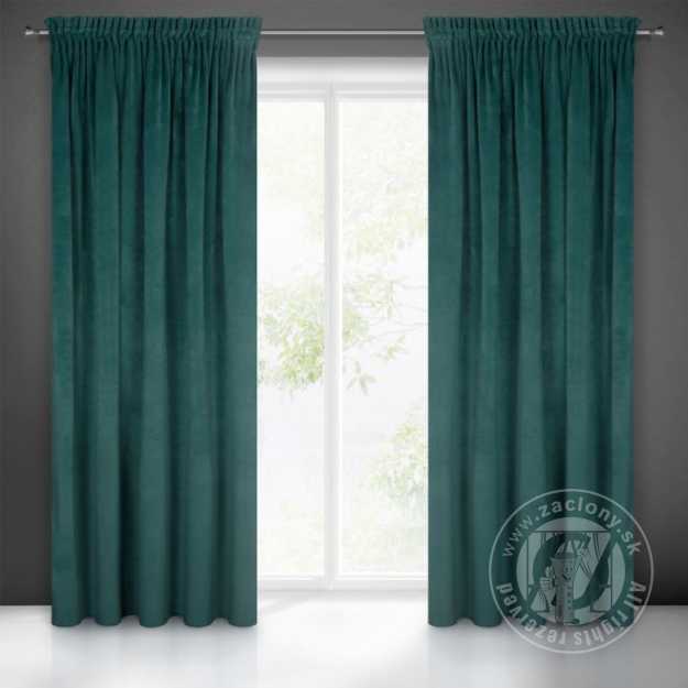Záves RIA na páske tmavý tyrkysový 140x270cm