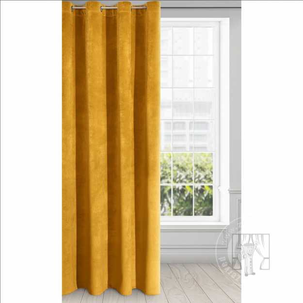 Záves RIA na krúžkoch horčicový 140x250cm