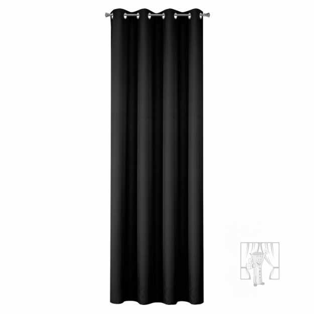 Záves RITA na krúžkoch čierny 140x250cm