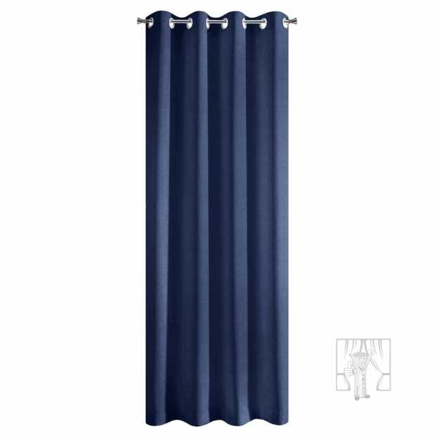 Záves RITA na krúžkoch tmavomodrý 140x250cm