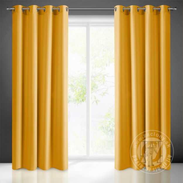 Záves RITA na krúžkoch horčicový 140x250cm