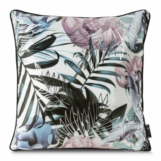 Obliečka na vankúš MALIBU 45x45cm kvetovaná/strieborná