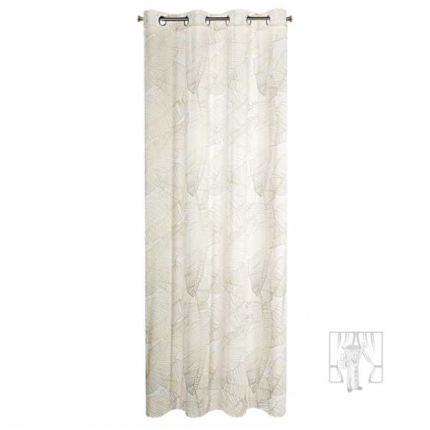 Záves LUNA na krúžkoch biela/champagne 140x250cm