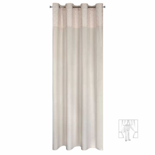 Záves AGNES na krúžkoch krémový 140x250cm 