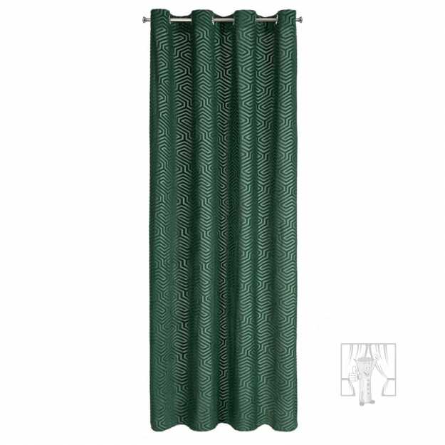 Záves PIERRE CARDIN INGA na krúžkoch tmavozelený 140x250cm