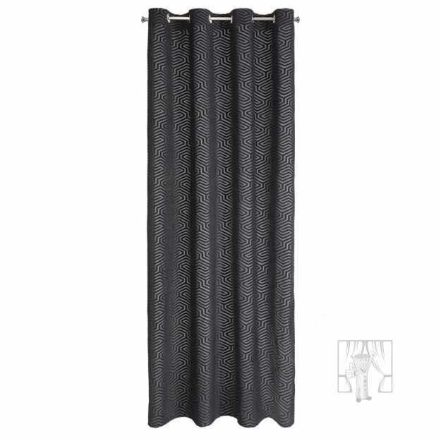 Záves PIERRE CARDIN INGA na krúžkoch čierny 140x250cm