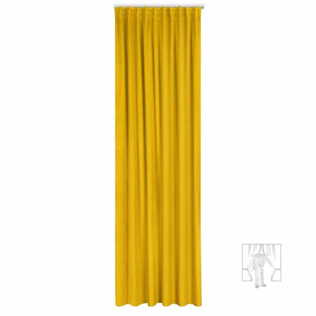 Záves MADLEN na flex páske horčicový 140x300cm