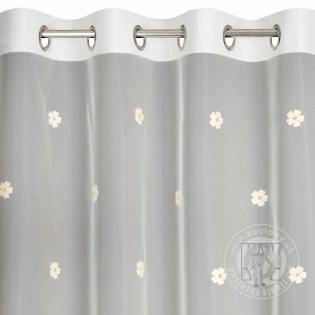 Záclona ELSA na krúžkoch biela/žltá 140x250cm