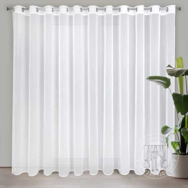 Záclona MIREA na krúžkoch biela s lesklou niťou 350x260cm