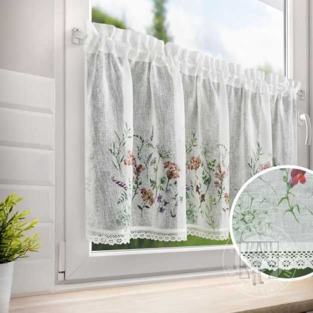 Vitrážová záclona SYLWIA lúčne kvety 60x150cm