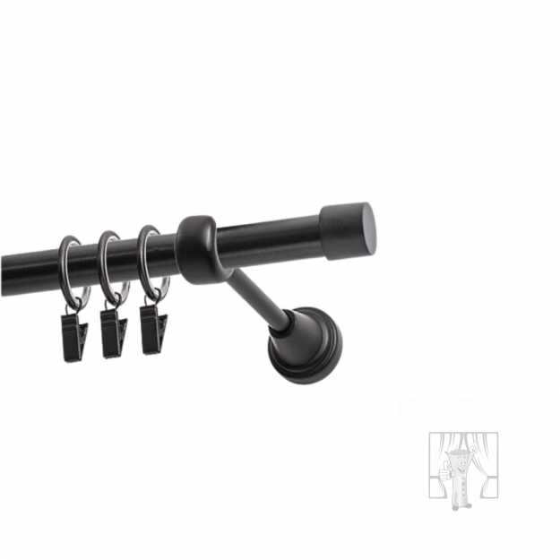 Kovová garniža PULLO Čierna matná