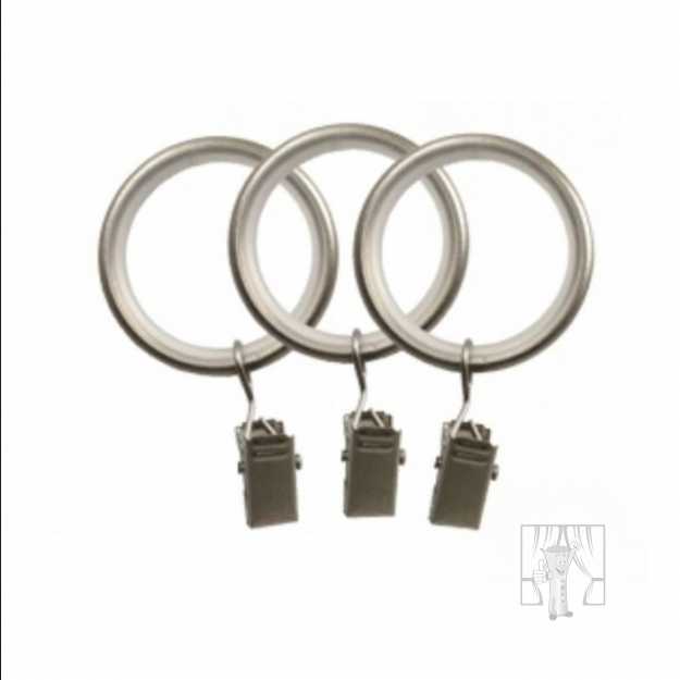 Krúžok tichý so štipcom - satin nikel 10ks