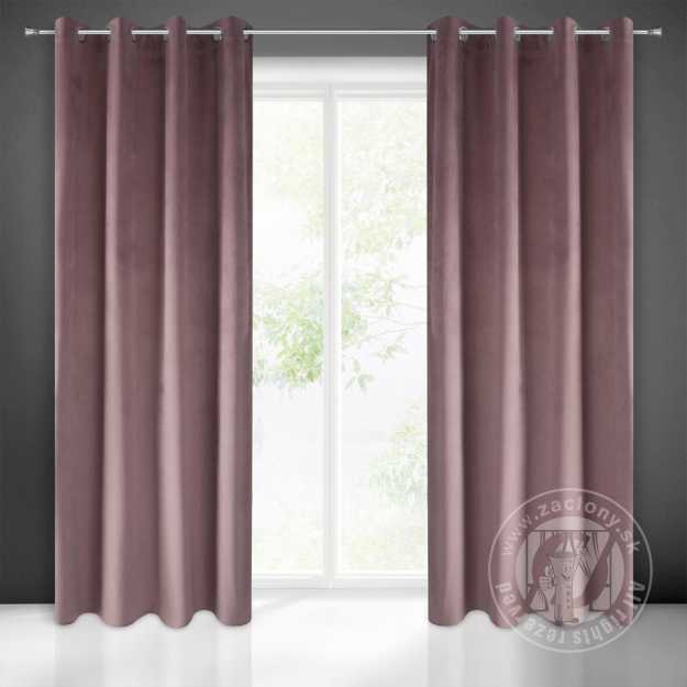 Záves PIERRE na krúžkoch púdrovo ružový 140x250cm