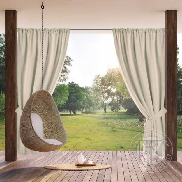 Záves na terasu GARDEN s tunelom 155x200 cm béžový