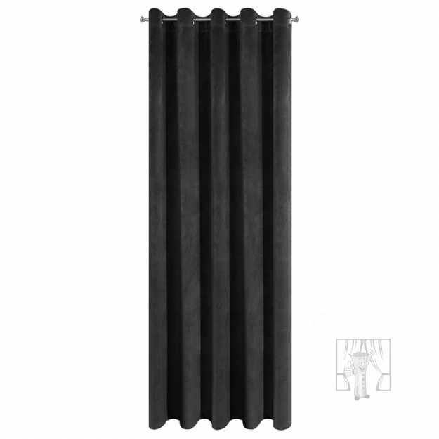 Záves VILLA na krúžkoch čierny 140x250cm