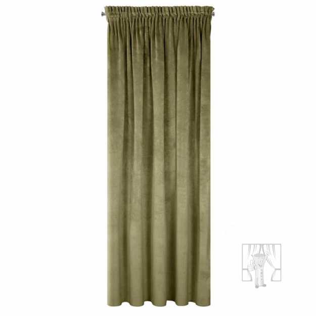 Záves VILLA na páske olivový 140x270cm