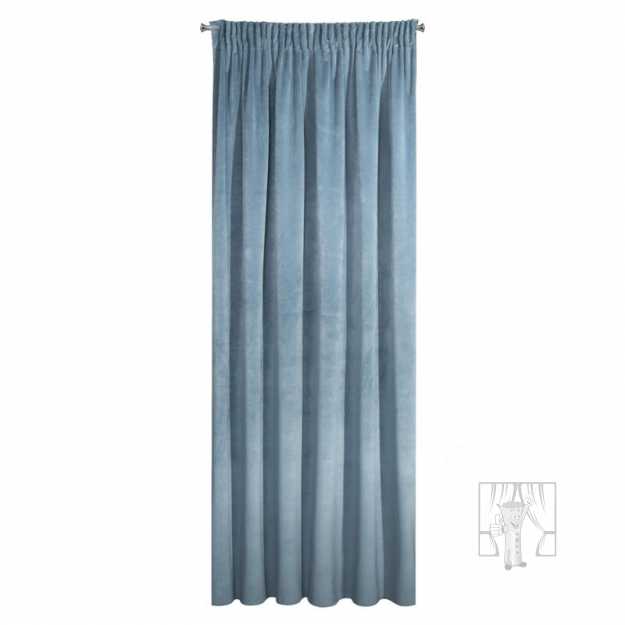 Záves VILLA na páske modrý 140x270cm