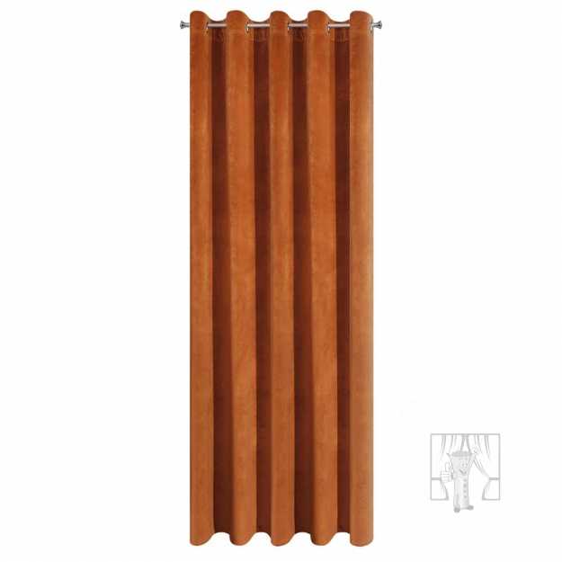 Záves VILLA na krúžkoch tehlový 140x250cm