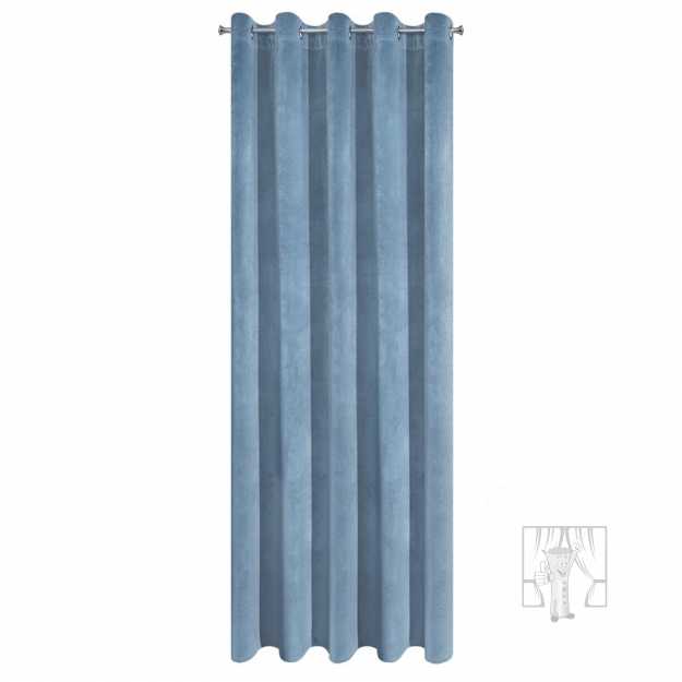 Záves VILLA na krúžkoch modrý 140x250cm