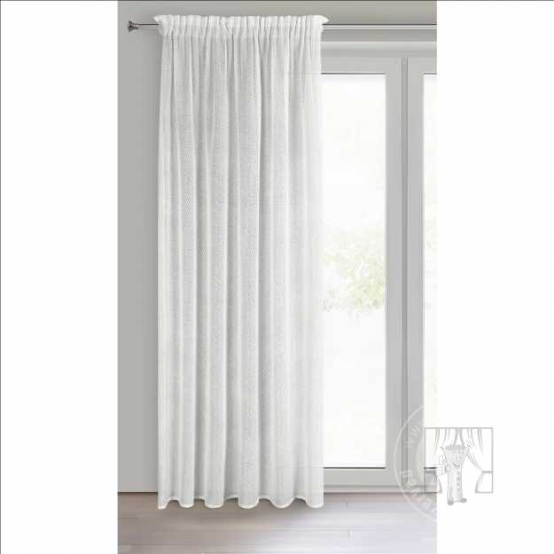 Záves ALEKSA na páske biely 140x270cm