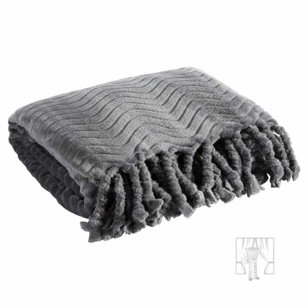 Deka so strapcami EMMA 150x200 cm oceľová