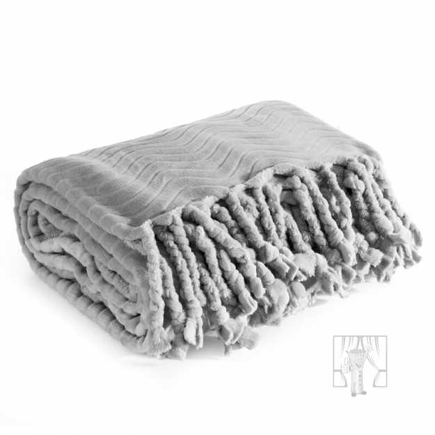 Deka so strapcami EMMA 150x200 cm strieborná