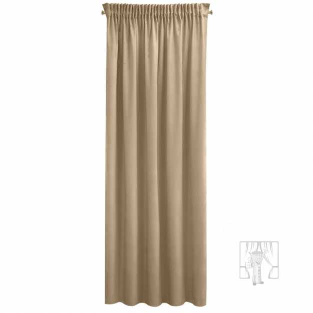 Záves PIERRE CARDIN SIBEL na páske tmavobéžový 140x270cm