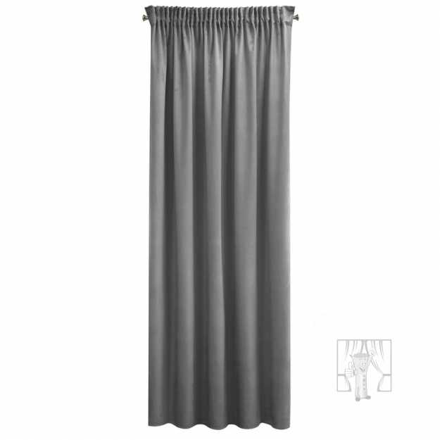 Záves PIERRE CARDIN SIBEL na páske tmavosivý 140x270cm