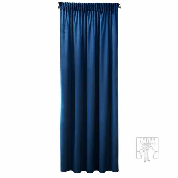 Záves PIERRE CARDIN SIBEL na páske tmavomodrý 140x270cm