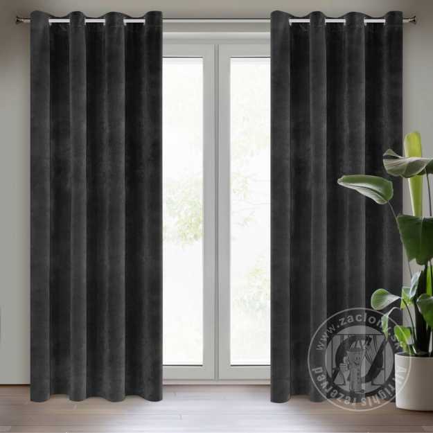 Záves RIA na krúžkoch čierny 140x250cm