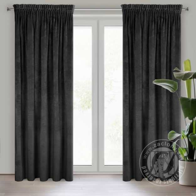 Záves RIA na páske čierny 140x270cm