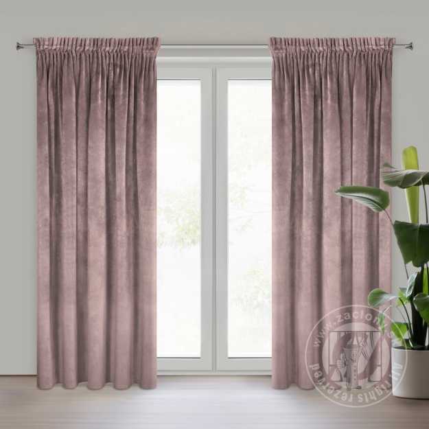 Záves RIA na páske púdrovo ružový 140x270cm