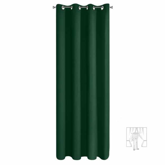 Záves LOGAN na krúžkoch 135x250cm tmavozelený 
