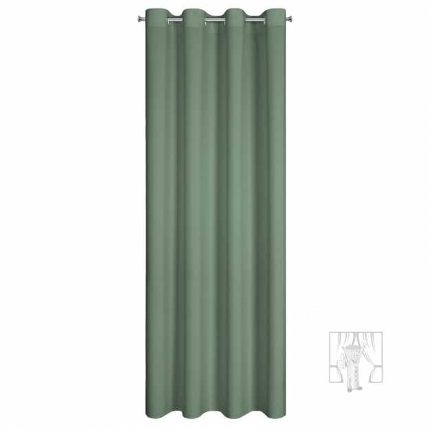 Záves RITA na krúžkoch tmavý mätový 140x250cm