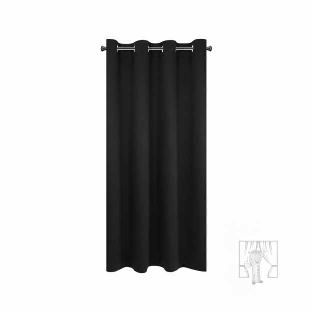 Záves LOGAN na krúžkoch 140x175cm čierny