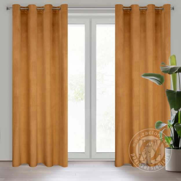 Záves MELANIE na krúžkoch medový 140x250cm