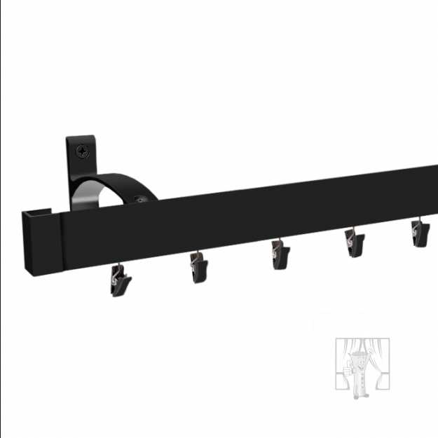 Hliníková garniža LUXOR Čierna so štipcami